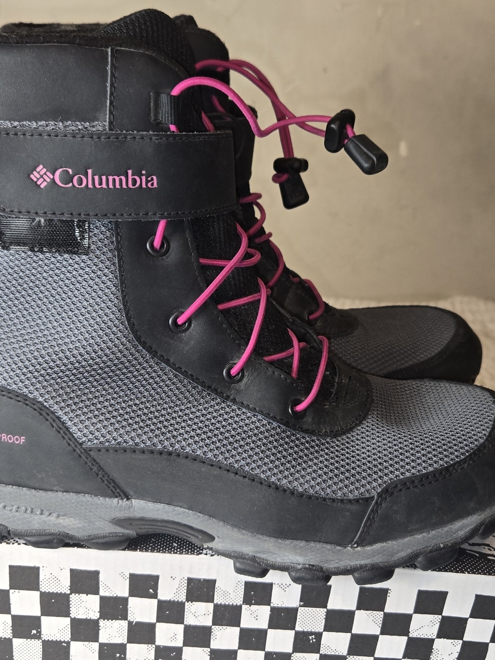 Columbia Women's Gray and Pink Waterproof Winter Boots